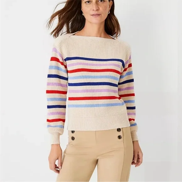 Ann Taylor Multicolor Striped Sweater - Picture 4 of 7